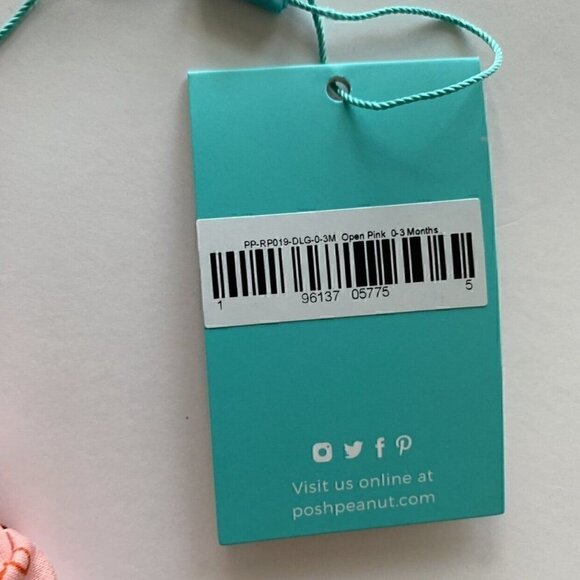 NWT Posh Peanut Baby Girl Darling Basic Ruffle Spaghetti Romper 0-3 Months - Picture 5 of 7